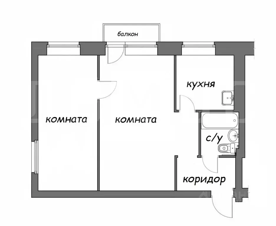 2-к кв. Свердловская область, Екатеринбург ул. Крауля, 52 (38.4 м) - Фото 0