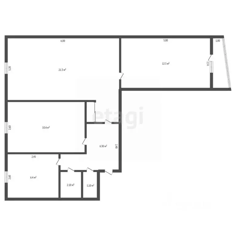 3-к кв. Амурская область, Тында Московский бул., 1 (61.1 м) - Фото 2