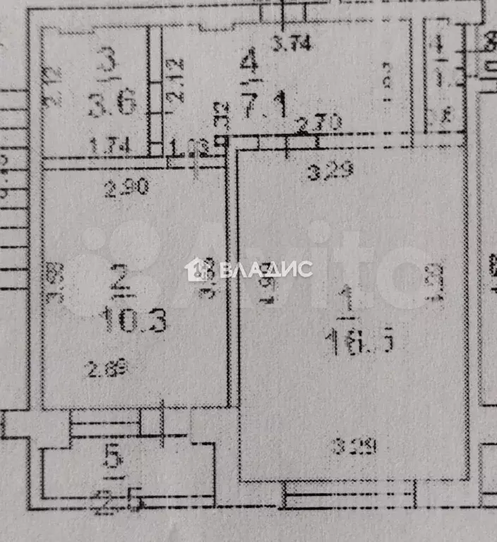 1-к. квартира, 37,6 м, 3/3 эт. - Фото 0