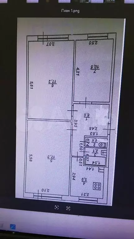 3-к. квартира, 61,3 м, 1/5 эт. - Фото 0