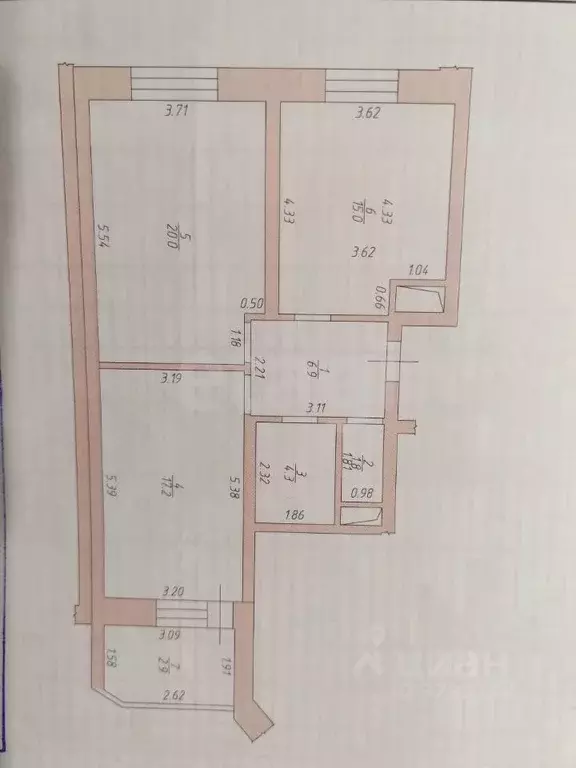 2-к кв. Татарстан, Казань ул. Габдуллы Кариева, 6 (65.2 м) - Фото 1