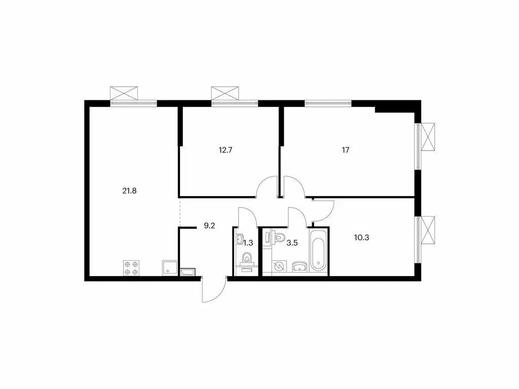 3-комнатная квартира: Щербинка, улица Мостотреста, 10к2 (75.8 м) - Фото 0