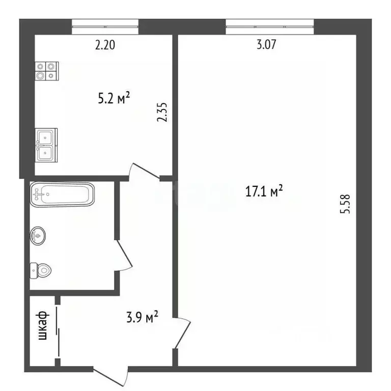 1-к кв. Омская область, Омск ул. Химиков, 6/2 (29.8 м) - Фото 1