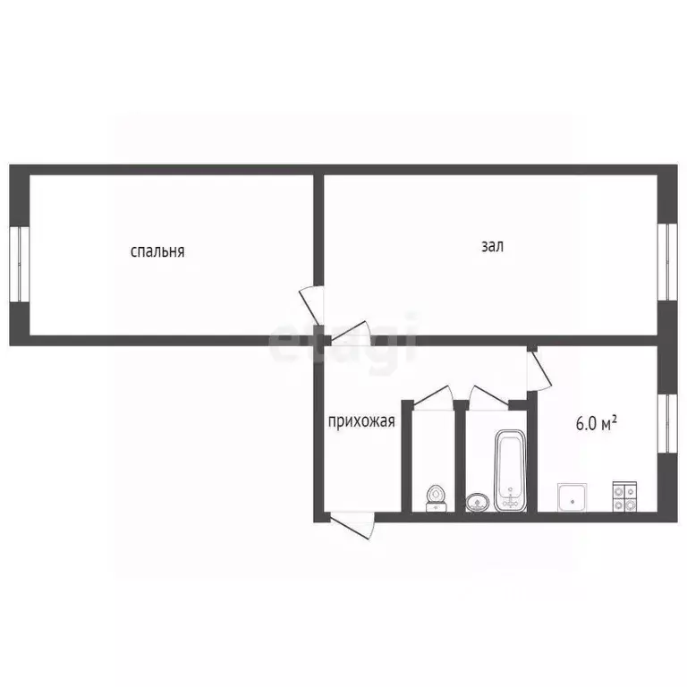 2-к кв. Пермский край, Чернушка Коммунистическая ул., 23 (44.5 м) - Фото 2
