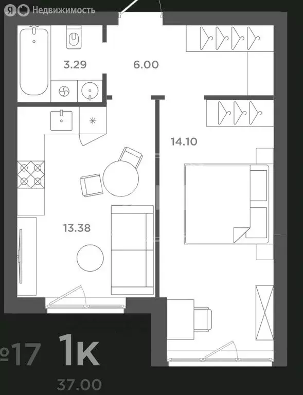 1-комнатная квартира: Калининградская область, Гурьевский ... - Фото 1