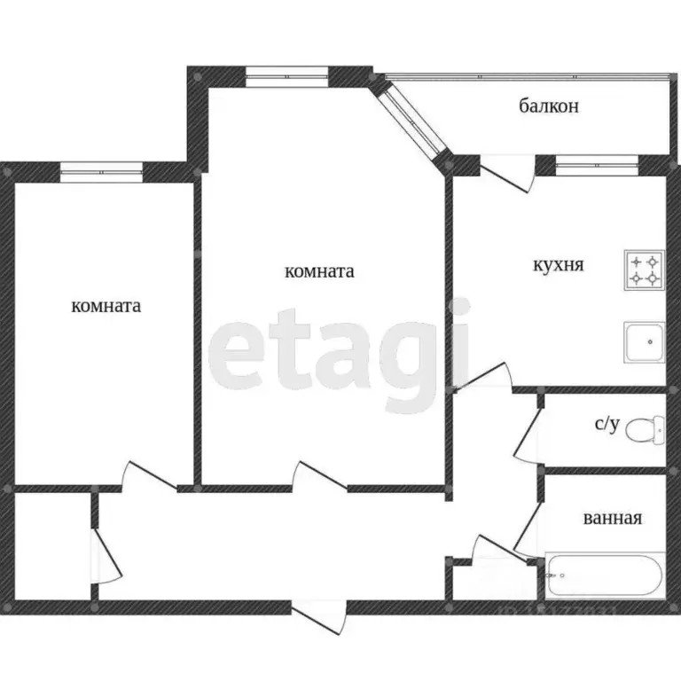 2-к кв. Ямало-Ненецкий АО, Новый Уренгой просп. Губкина, 26 (56.6 м) - Фото 2