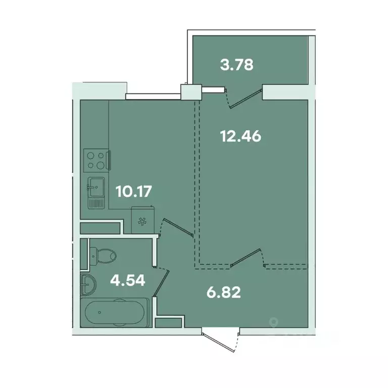 1-к кв. Иркутская область, Иркутск ул. Петрова, 16 (37.75 м) - Фото 1