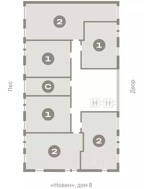 2-к кв. Ханты-Мансийский АО, Сургут 35-й мкр, Квартал Новин жилой ... - Фото 2