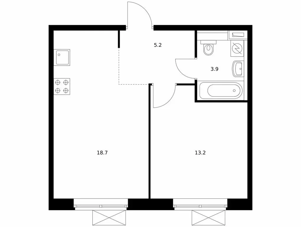 1-комнатная квартира: посёлок городского типа Боброво, Новое шоссе, 22 ... - Фото 1