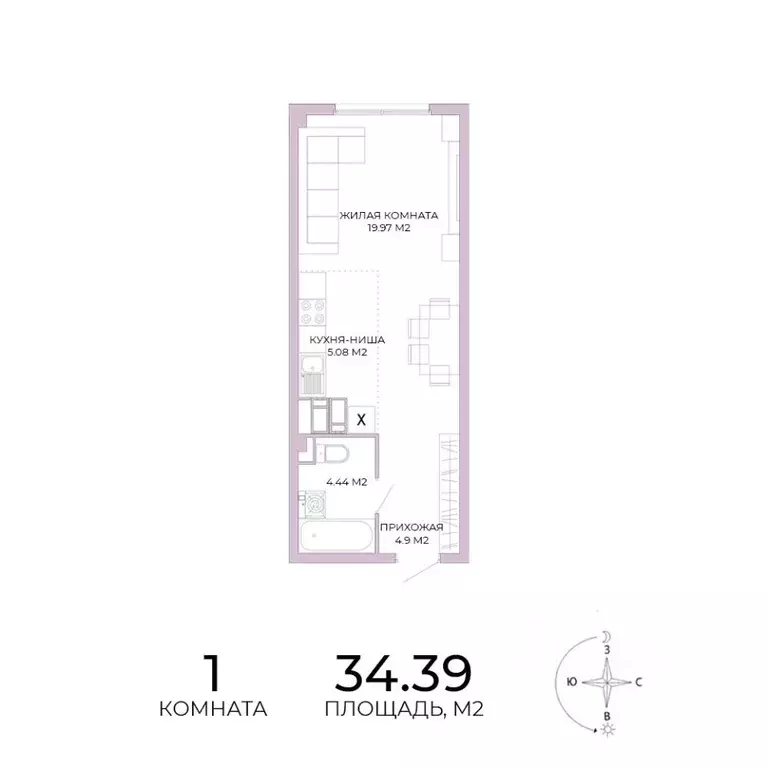 1-к кв. Пензенская область, Пенза Побочинская ул., с18 (34.39 м) - Фото 0