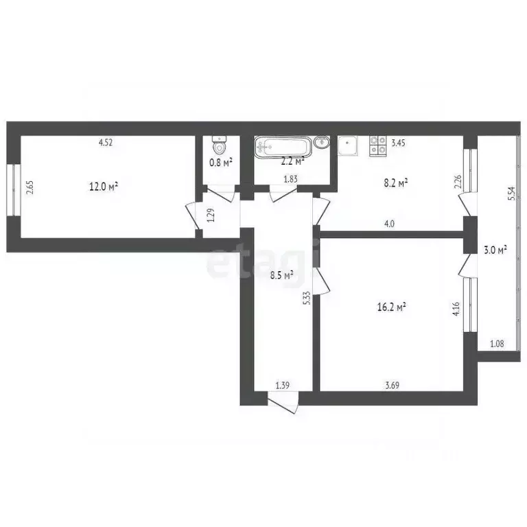2-к кв. Мордовия, Лямбирский район, с. Атемар Центральная ул., 28 ... - Фото 2