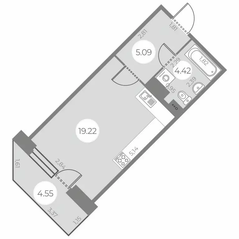 Квартира-студия: Санкт-Петербург, улица Маршала Захарова, 10 (30.1 м) - Фото 0