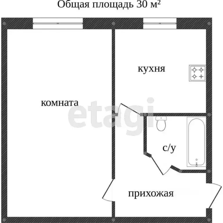 1-к кв. Ханты-Мансийский АО, Сургут ул. 50 лет ВЛКСМ, 7 (30.0 м) - Фото 2