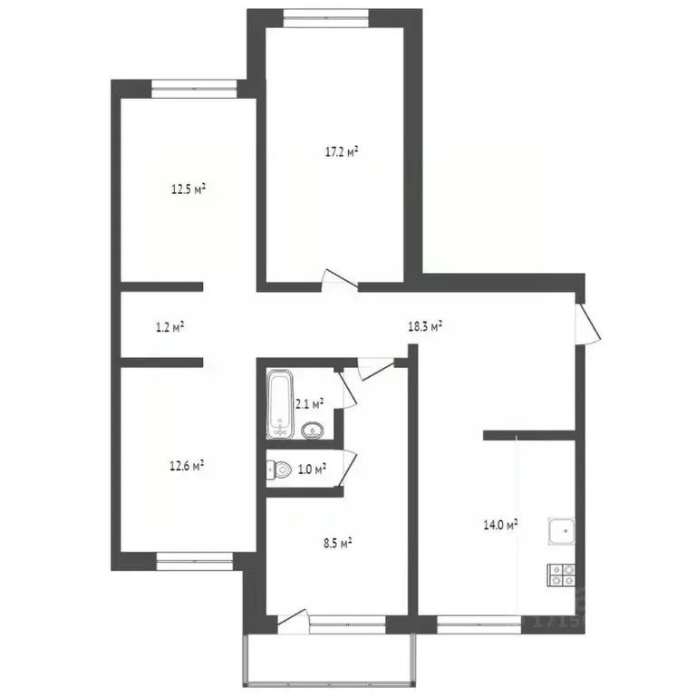 4-к кв. Тюменская область, Тюмень Широтная ул., 83 (87.0 м) - Фото 2