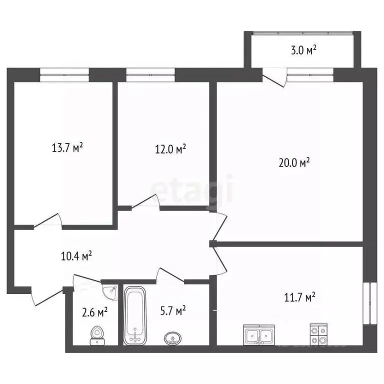 3-к кв. Ярославская область, Ярославль ул. Романовская, 12 (75.5 м) - Фото 2