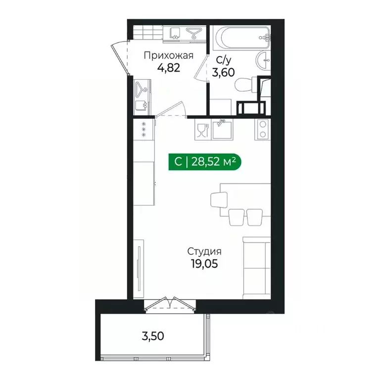 Студия Ленинградская область, Сертолово Всеволожский район, ... - Фото 1