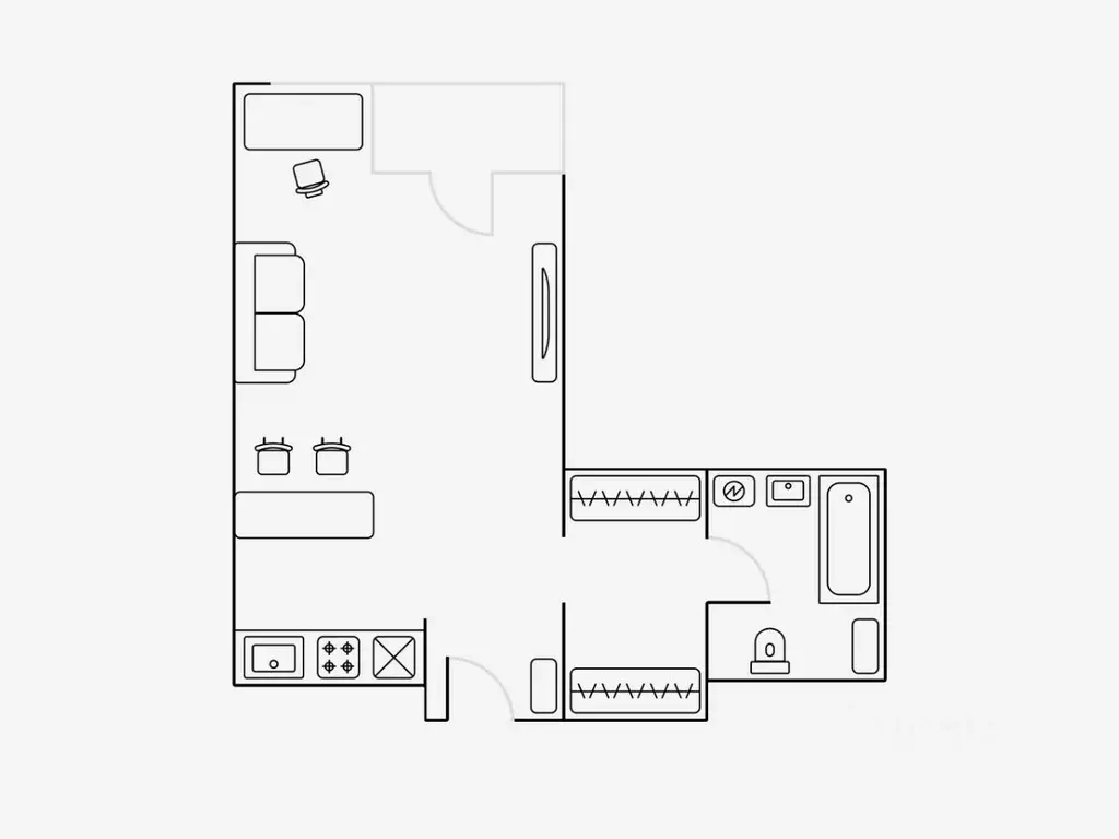 Студия Москва Ходынский бул., 2 (45.0 м) - Фото 2