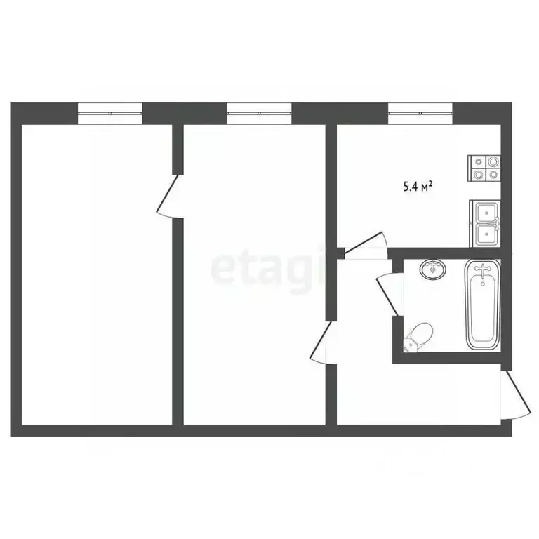 2-к кв. Ярославская область, Рыбинск ул. Ворошилова, 5 (45.4 м) - Фото 2