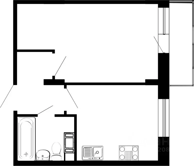 1-к кв. Ленинградская область, Всеволожский район, Агалатовское с/пос, ... - Фото 1