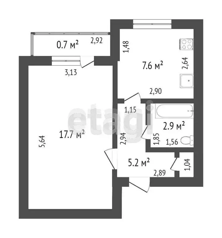 1-комнатная квартира: 6-й микрорайон, 8 (32 м) - Фото 0