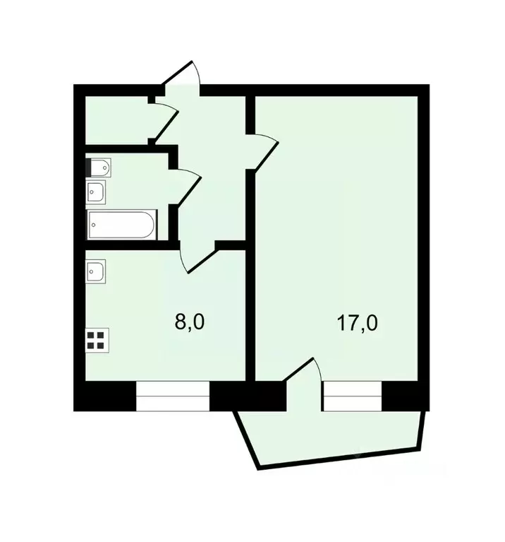 1-к кв. Владимирская область, Владимир ул. Верхняя Дуброва, 34 (33.5 ... - Фото 1