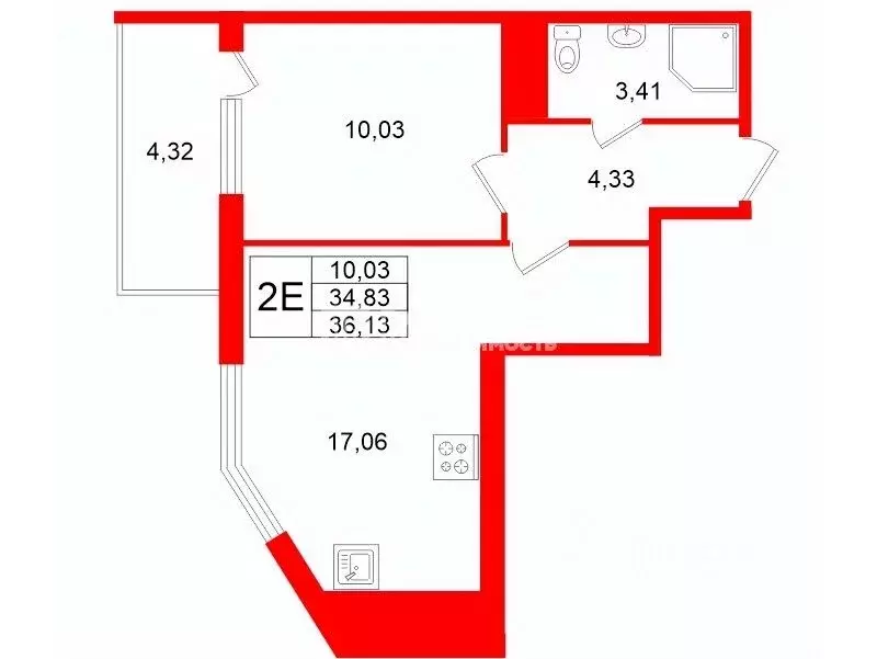 1-к кв. Ленинградская область, Кудрово г. Всеволожский район, ... - Фото 2