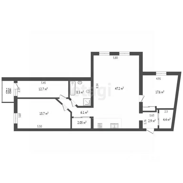 3-к кв. Коми, Сыктывкар ул. Кутузова, 17 (126.1 м) - Фото 2