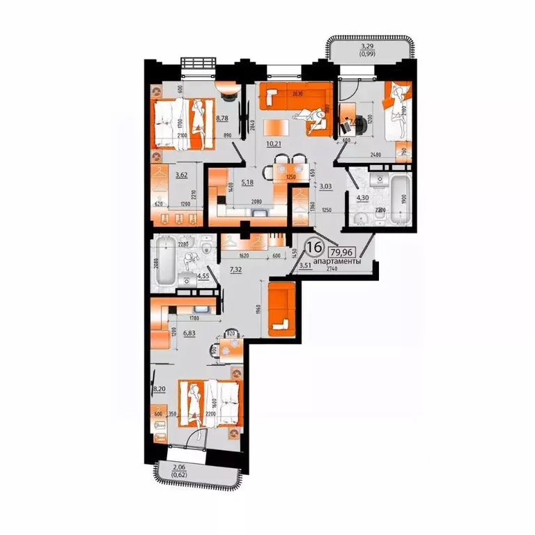 1-к кв. Приморский край, Владивосток Санрайс жилой комплекс (78.35 м) - Фото 1