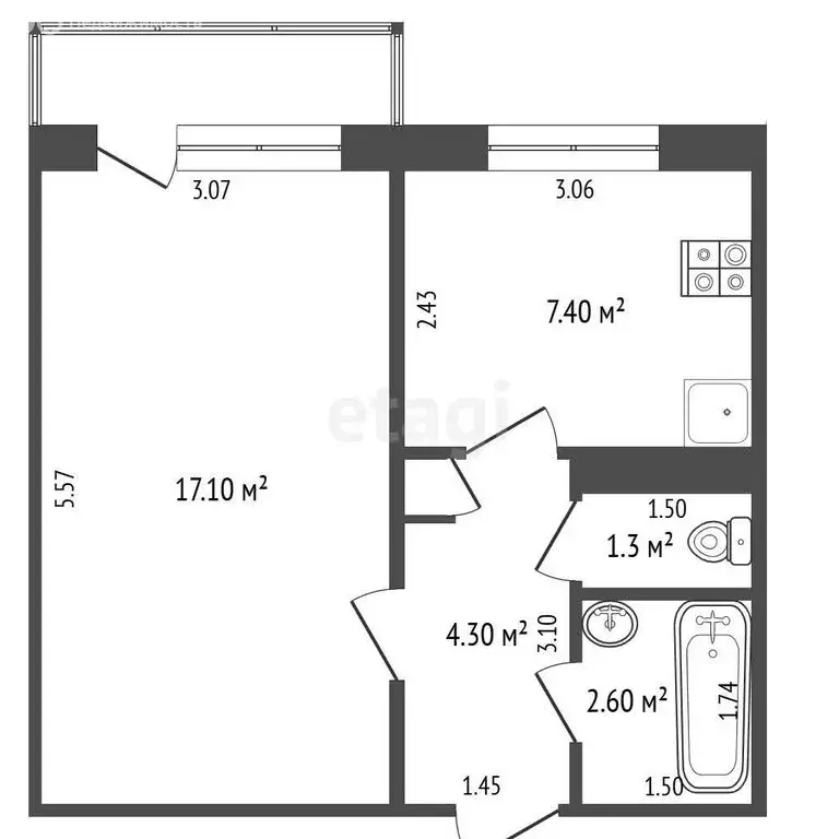 1-комнатная квартира: Чебоксары, улица Мичмана Павлова, 68 (32.9 м) - Фото 1