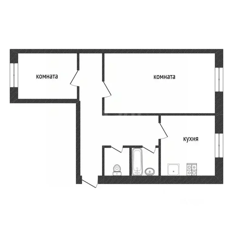 2-к кв. Ленинградская область, Кириши ул. Энергетиков, 17 (44.7 м) - Фото 2