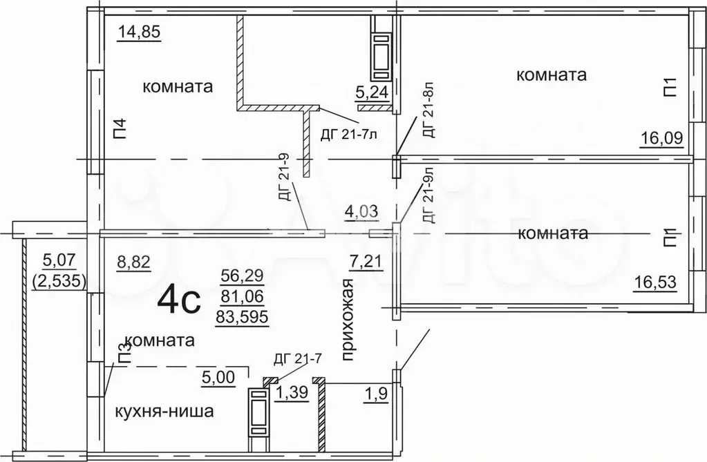 4-к. квартира, 83,5 м, 5/10 эт. - Фото 0