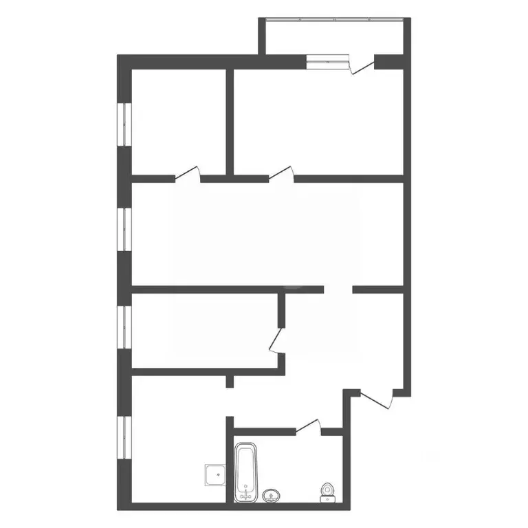 4-к кв. Амурская область, Благовещенск ул. Горького, 194 (61.4 м) - Фото 2