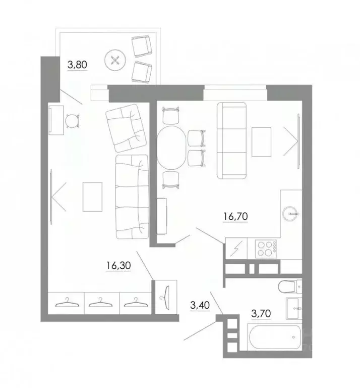 2-к кв. Ростовская область, Ростов-на-Дону Заводская ул., 35 (43.9 м) - Фото 1