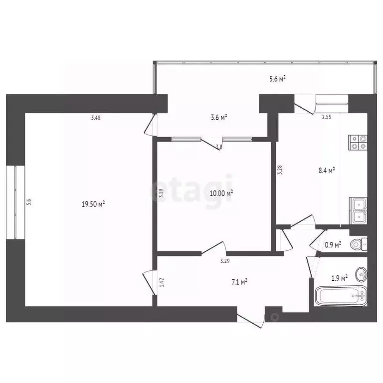 2-к кв. Крым, Евпатория ул. 5-й Авиагородок, 14 (49.1 м) - Фото 2