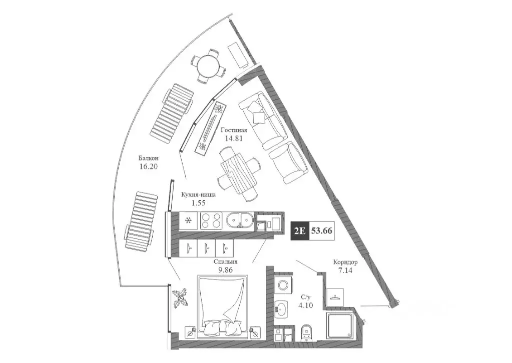 2-к кв. Калмыкия, Элиста 4-й мкр, 39к1 (53.66 м) - Фото 2