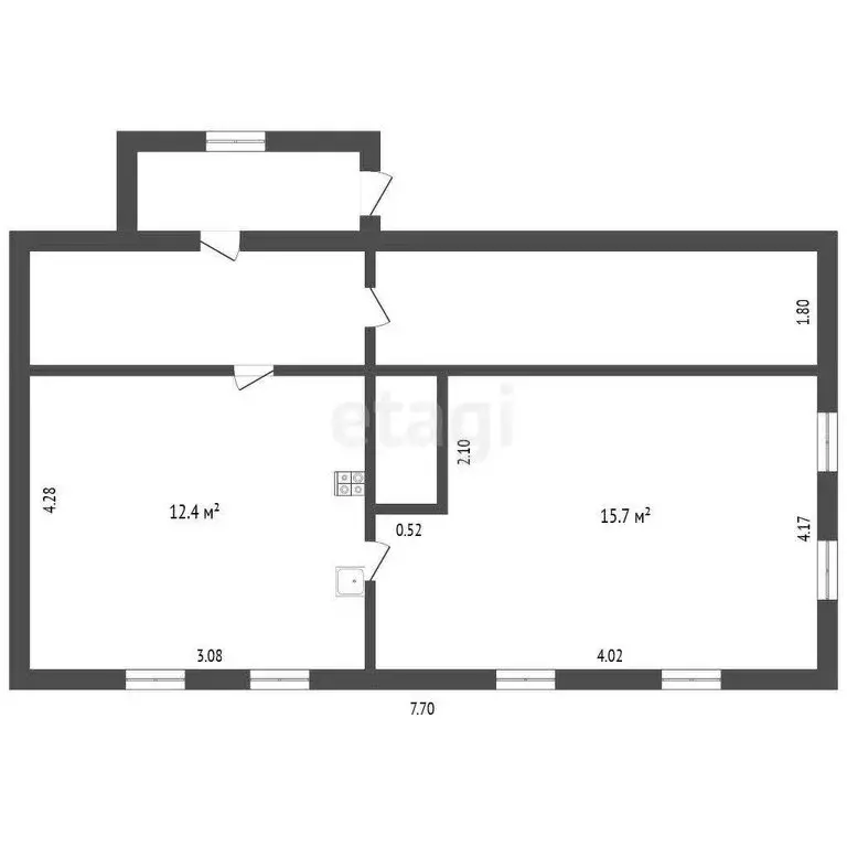 Дом в село Новотравное, Советская улица (28.1 м) - Фото 1