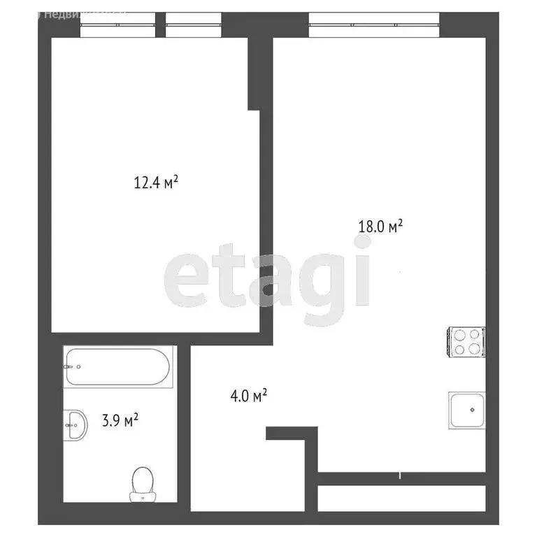 1-комнатная квартира: Тюмень, Полевая улица, 117к6 (38.9 м) - Фото 0