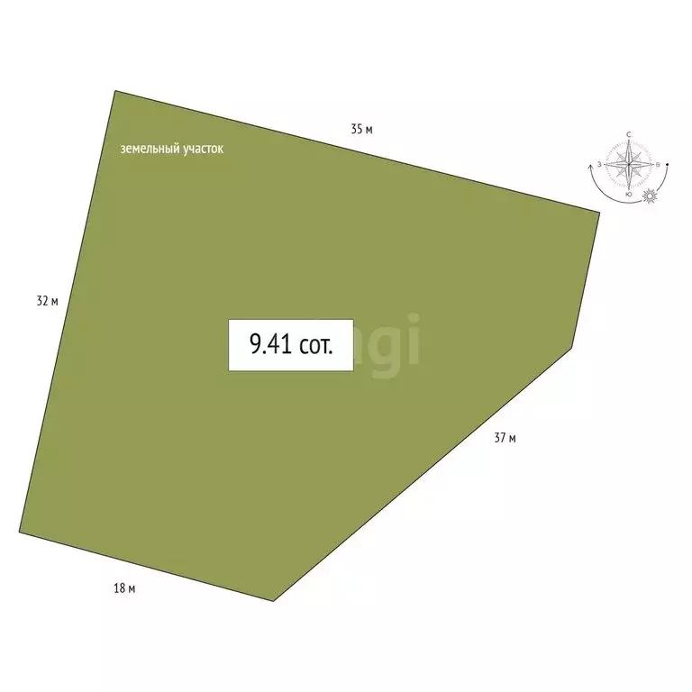 Участок в Искитим, Нагорная улица (9.41 м) - Фото 1