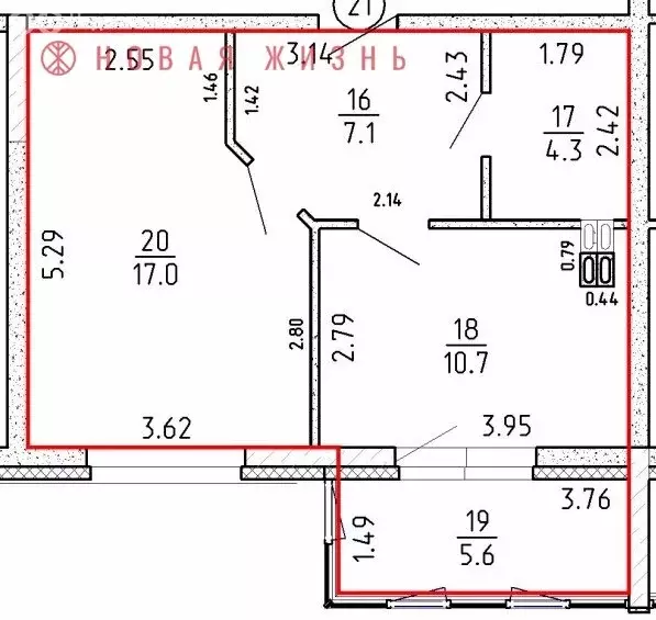 1-комнатная квартира: Самара, 4-й проезд, 8А (44 м) - Фото 1