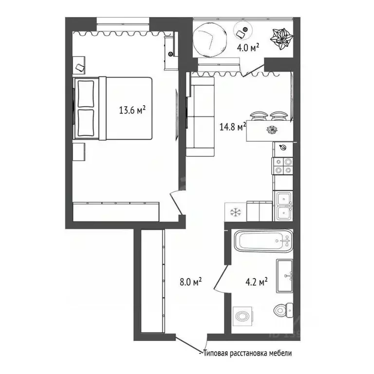 1-к кв. Тюменская область, Тюмень ул. Мельникайте, 36к1 (40.6 м) - Фото 1