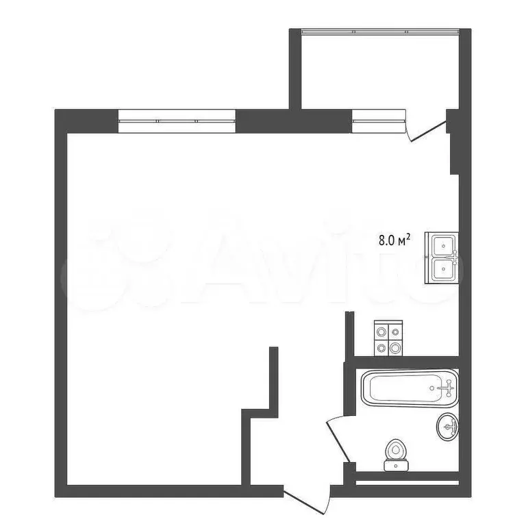 Квартира-студия, 40 м, 4/5 эт. - Фото 0