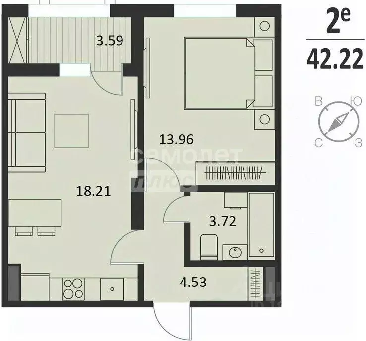 1-к кв. Курская область, Курск Хуторская ул., 33 (42.2 м) - Фото 1