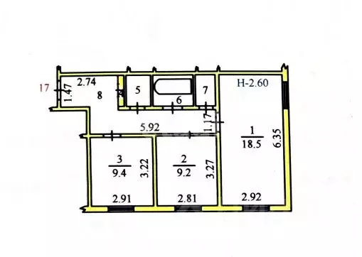 2-к кв. Ямало-Ненецкий АО, Салехард Ямальская ул., 20 (54.6 м) - Фото 2