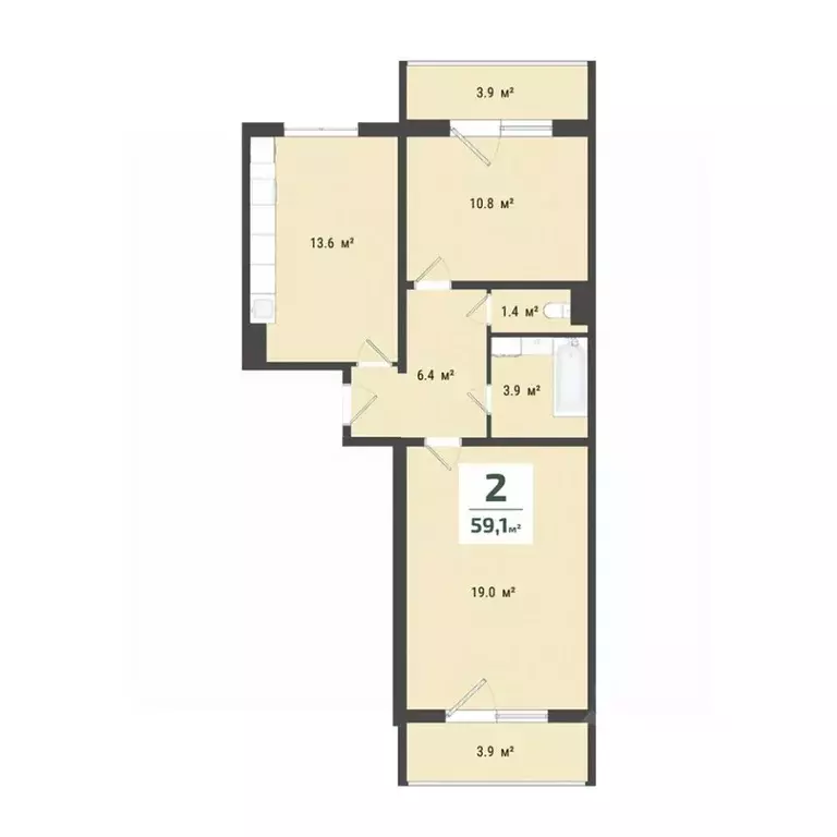 2-к кв. Омская область, Омск Заозерный мкр, ул. Сергея Тюленина, 4 ... - Фото 1