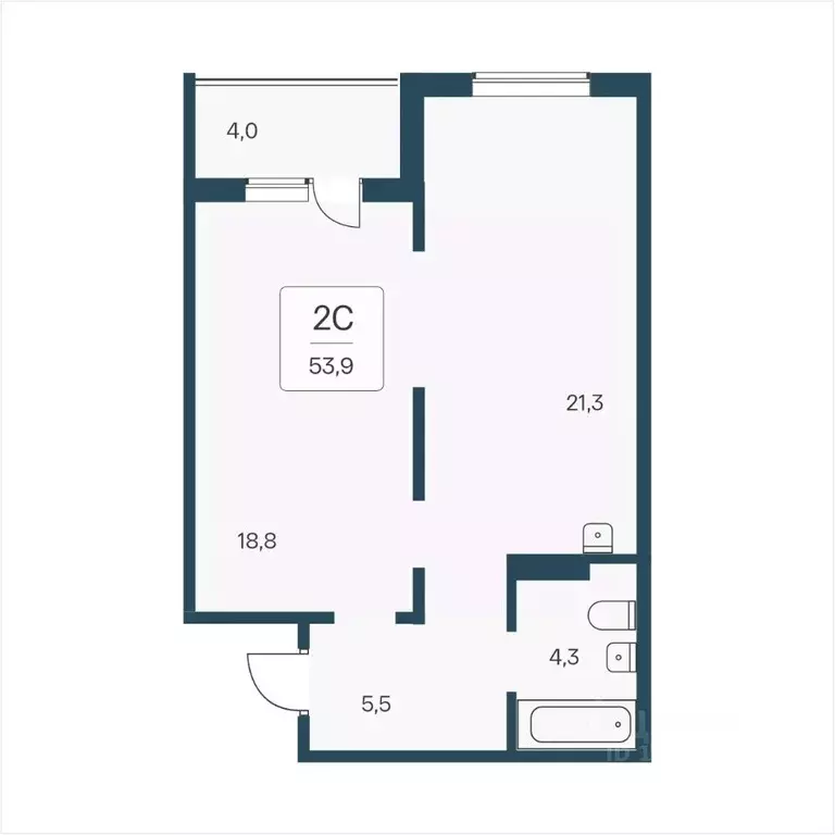 2-к кв. Новосибирская область, Новосибирск Кедровая ул., 80/3 (53.9 м) - Фото 0