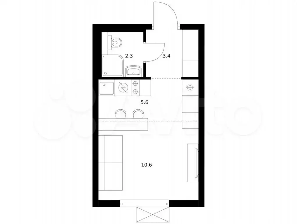Квартира-студия, 21,9 м, 16/17 эт. - Фото 0