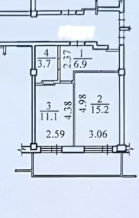 1-к кв. Новосибирская область, Новосибирск Троллейная ул., 21 (37.0 м) - Фото 1