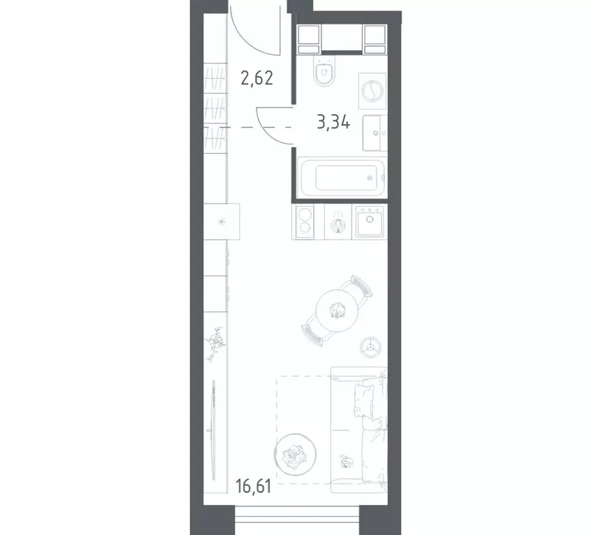 Квартира-студия: Москва, Пятницкое шоссе, 56Б (22.57 м) - Фото 1