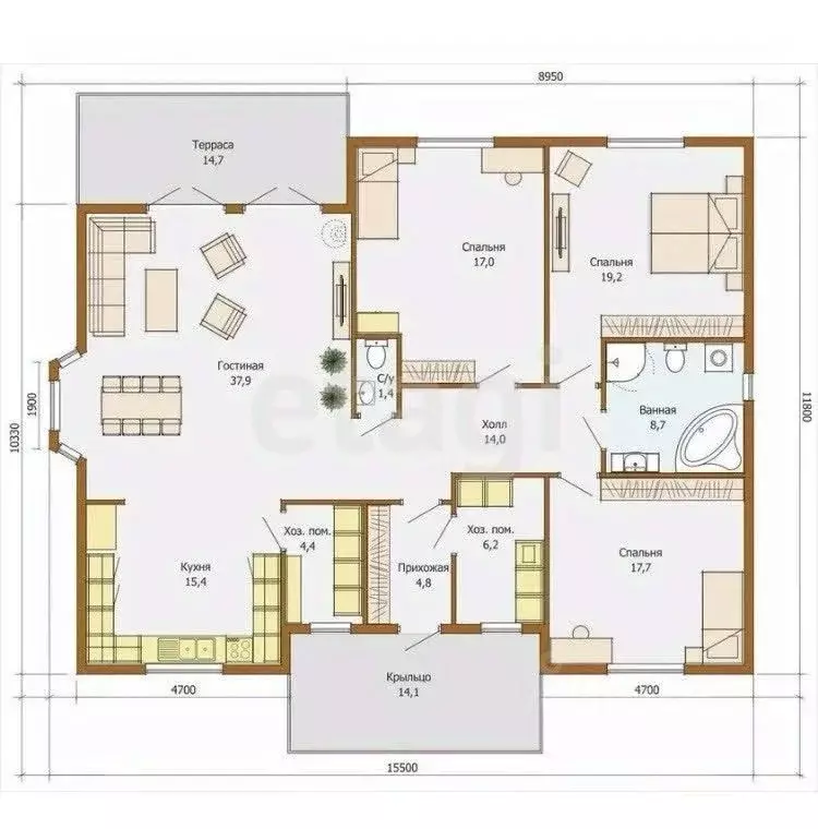 Дом в Калининградская область, Гурьевский муниципальный округ, пос. ... - Фото 2