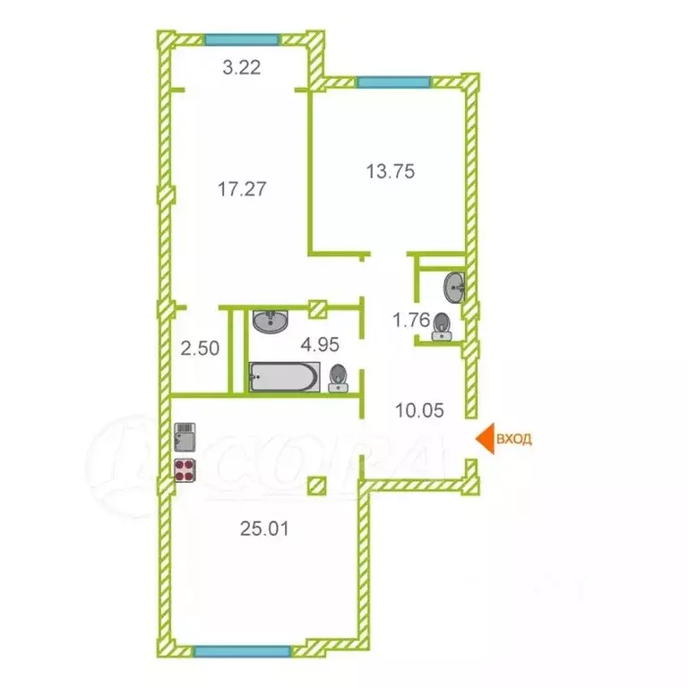 3-к кв. Дагестан, Махачкала просп. Насрутдинова, 256В (78.51 м) - Фото 1